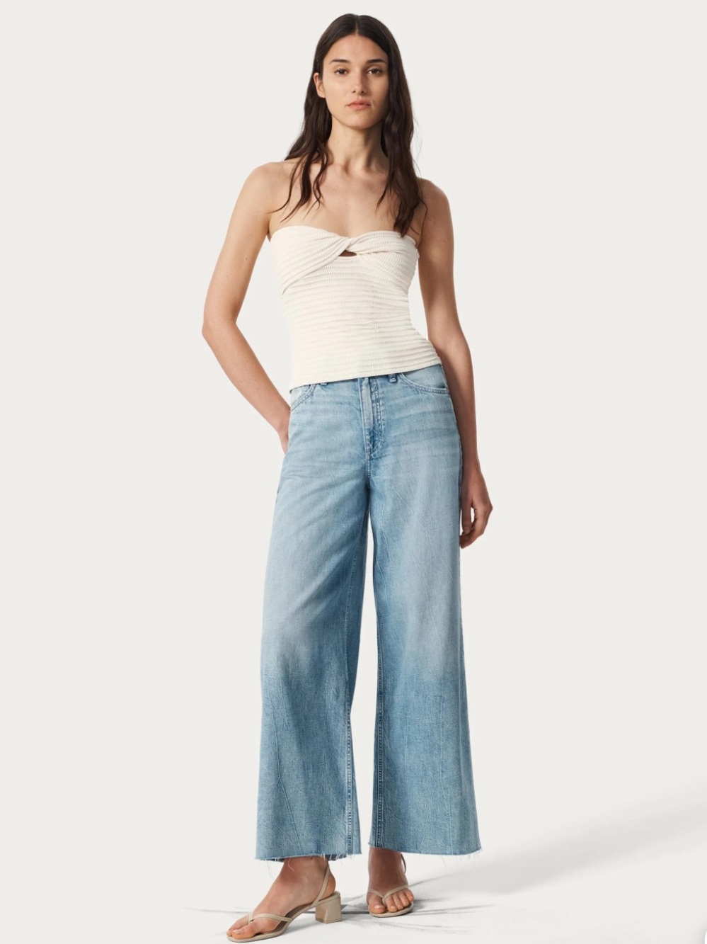 NWT rag & bone Sofie Featherweight High Rise Ankle Wide Leg Jeans – Size 26
